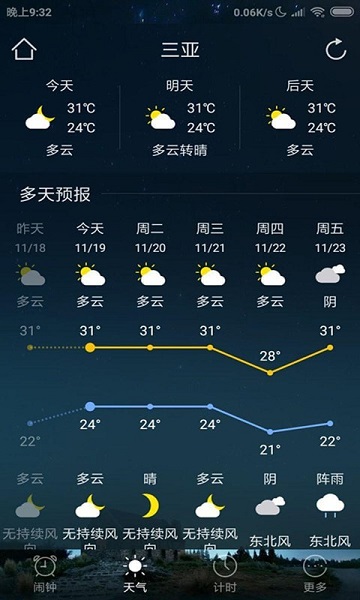 天气闹钟助手